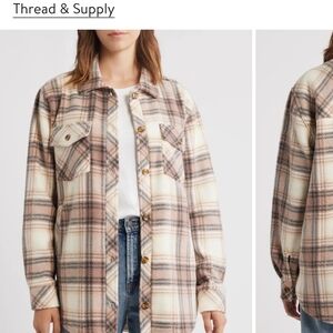 Thread & Supply Plaid Button-Up Shirt Jacket